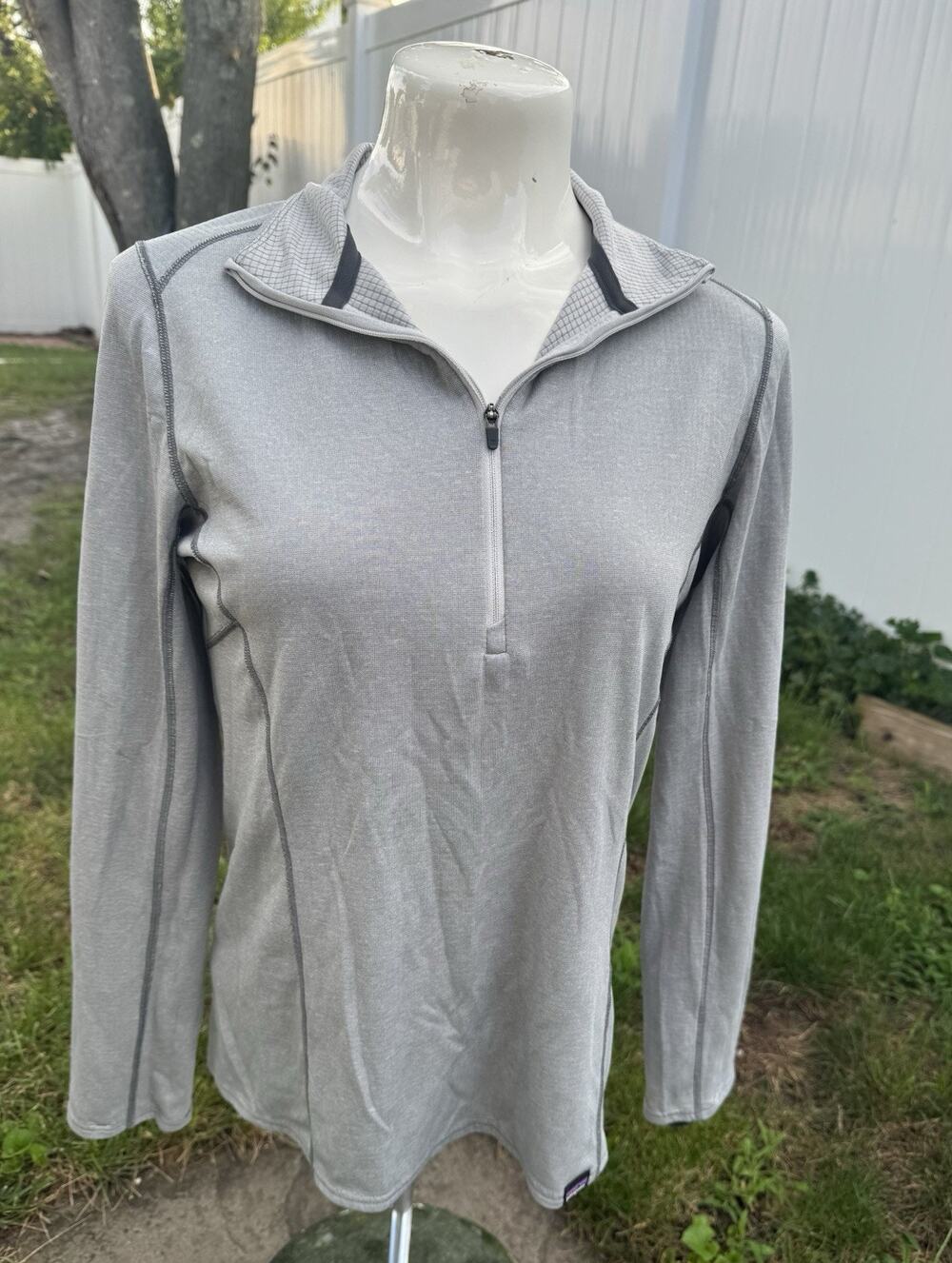 Patagonia Capilene Midweight Women's Small Gray 1/4 Zip Base Layer Performance